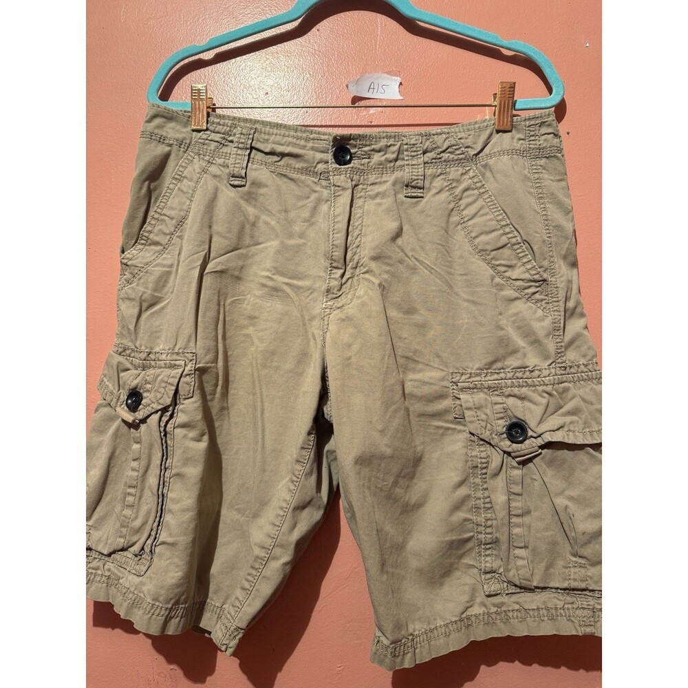 Union Mens Shorts 31 Regular Beige Light Brown Cargo Bottoms Pockets Casual
